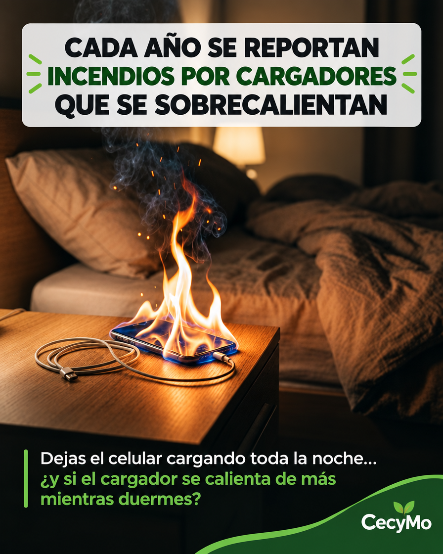 Carrusel 1/4 - El problema: cada año se reportan incendios por cargadores que se sobrecalientan